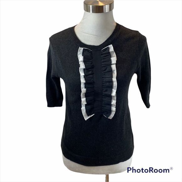 No-Na Cashmere Blend Bib‎ Front Half Sleeve Sweater Size Medium - Picture 1 of 15